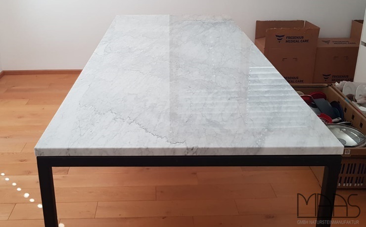 Ketsch Bianco Gioia Venatino Marmor Tischplatte
