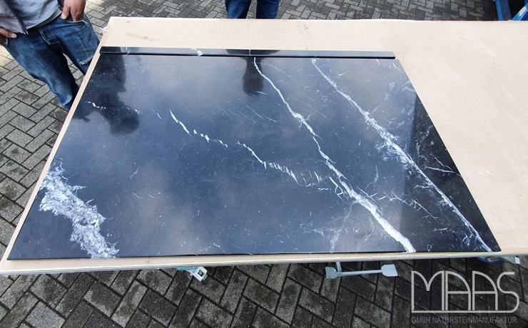 Köln Nero Marquina Marmor Arbeitsplatte und Wischleiste