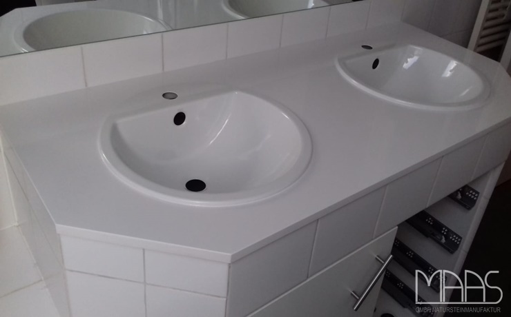 Aufmaß, Lieferung und Montage - Krefeld Blanco Zeus Extreme Silestone Waschtischplatte