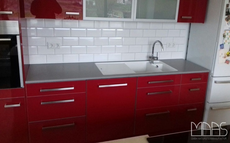 Leipzig Sleek Concrete Caesarstone Arbeitsplatten