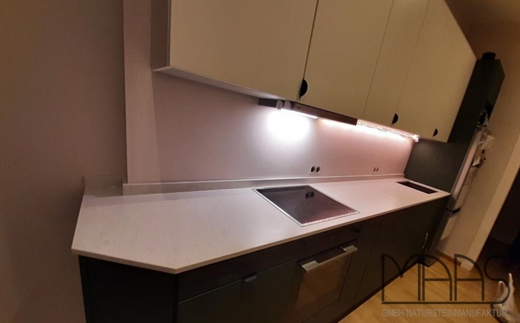Leipzig Snowy Ibiza Silestone Arbeitsplatten und Wischleisten