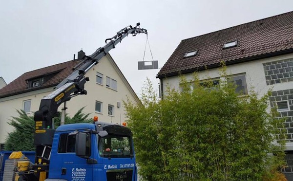 Aufmaß, Kranlieferung und Montage - Ludwigsburg Brown Antique Granit Arbeitsplatten