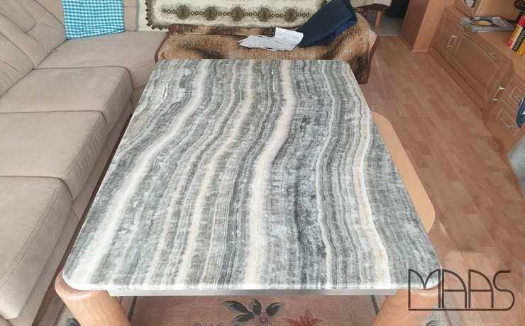 Lünen Onyx Blue Grey Marmor Tischplatte