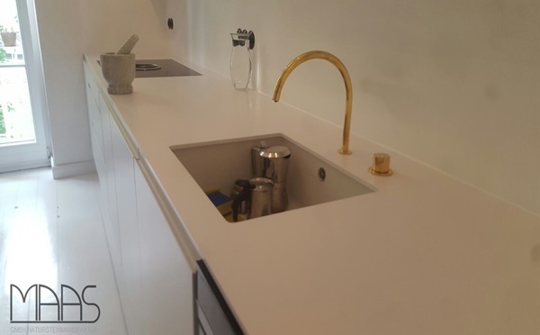 Aufmaß, Lieferung und Montage - München Blanco Zeus Extreme Silestone Arbeitsplatte 