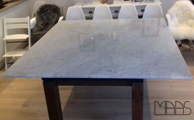 Pulheim Bianco Carrara C Marmor Tischplatte