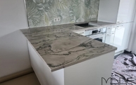 Montage in Aalen der Dakar Granit Arbeitsplatten