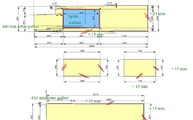 CAD Zeichnung der vier Schiefer Arbeitsplatten