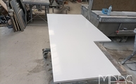 Produktion - White Storm Silestone Rückwand