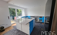 IKEA Küche in Alfter mit White Storm Silestone Arbeitsplatten und Rückwänden