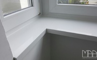 Montage der Caesarstone Fensterbänke 1141 Pure White / Perfect White