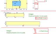 CAD Zeichnung der Silestone Waschtisch und Ablagen 