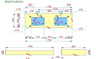 CAD Zeichnung der Caesarstone WAschtischplatte und Fensterbänke