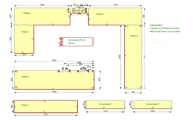 CAD Zeichnung der Caesarstone Arbeitsplatten und Fensterbänke