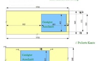 CAD Zeichnung der zwei Arbeitsplatten aus Granit