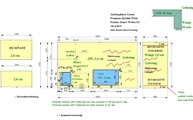 Zeichnung der Granit Arbeitsplatten, Seitenwange und Rückwand 