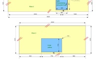 CAD Zeichnung der drei Laminam Arbeitsplatten