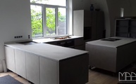 Küche in Bad Soden am Tanus mit Bianco Keramik Arbeitsplatten