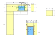 Zeichnung der sechs Silestone Arbeitsplatten