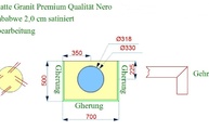 CAD Zeichnung der Granit Waschtischplatte 