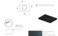 Zeichnung der Granit Waschtischplatte mit 3D Ansicht