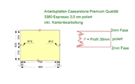 CAD Zeichnung der Inselplatte aus Caesarstone