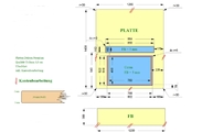 CAD Zeichnung der Dekton Arbeitsplatte und Fensterbank