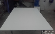 Produktion der Level Keramik Tischplatte White Tinta Unita in 120x180 cm