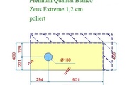 Zeichnung der Blanco Zeus Extreme Silestone Waschtischplatte 