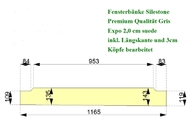 CAD Zeichnung der Silestone Fensterbank