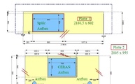 CAD Zeichnung der zwei Arbeitsplatten aus Granit