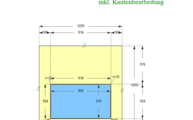 Zeichnung der Dekton Arbeitsplatte in Bergisch Gladbach