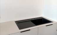 Spüle in der 4001 Fresh Concrete Caesarstone Arbeitsplatte