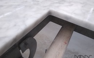 Produktion - Bianco Gioia Venatino Marmor Arbeitsplatte mit polierten Ausschnitt