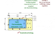 CAD Zeichnung der Laminam Arbeitsplatte