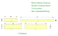 CAD Zeichnung der vier Marmorplatten