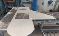 Produktion - Gerundete Ecke in der Danae Dekton Arbeitsplatte