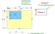 Zeichnung der Dekton Arbeitsplatte und Wischleiste 