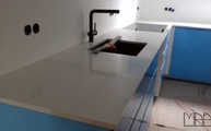 Montage in Berlin der Silestone Arbeitsplatten Eternal Calacatta Gold