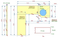 AutoCad Zeichnung der Granit Arbeitsplatten und Wischleisten