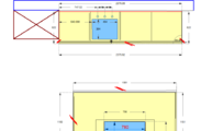 Zeichnung der zwei Dekton Arbeitsplatten