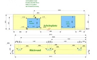 CAD Zeichnung der Arbeitsplatte und Rückwand aus Granit