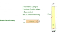 CAD Zeichnung der Compac Fensterbank