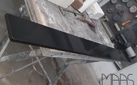 Produktion - Gerundete Ecken der Silestone Fensterbänke Negro Tebas