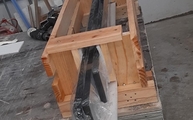 Silestone Fensterbänke Negro Tebas zur Lieferung verpackt