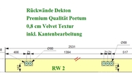 Zeichnung der Dekton Rückwände in Berlin