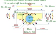 Zeichnung des Marmor Waschtischs