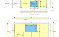 CAD Zeichnung der zwei Arbeitsplatten mit flächenbündigen Ausschnitten