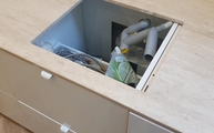 Unterbauspüle in der Travertin Beige CC Marmor Arbeitsplatte