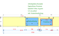 Zeichnung der Küchenzeile mit SapienStone Arbeitsplatten