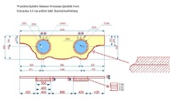 CAD Zeichnung vom Marmor Waschtisch mit einer römischen Kante und Doppelwaschbecken